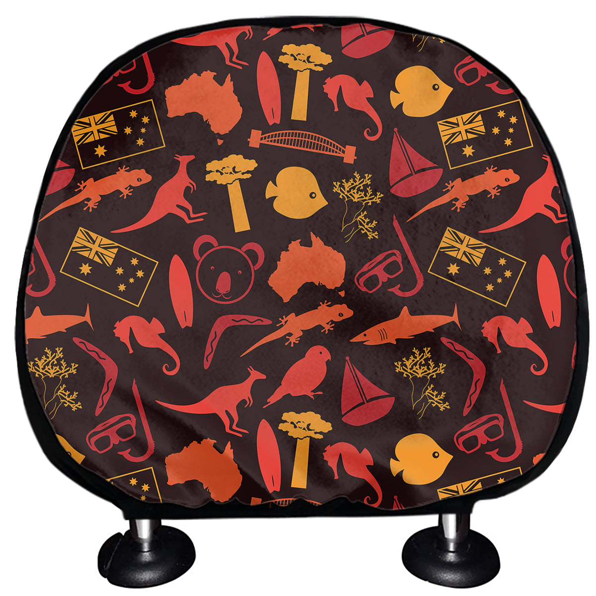 Australia Country Pattern Print Car Headrest Covers