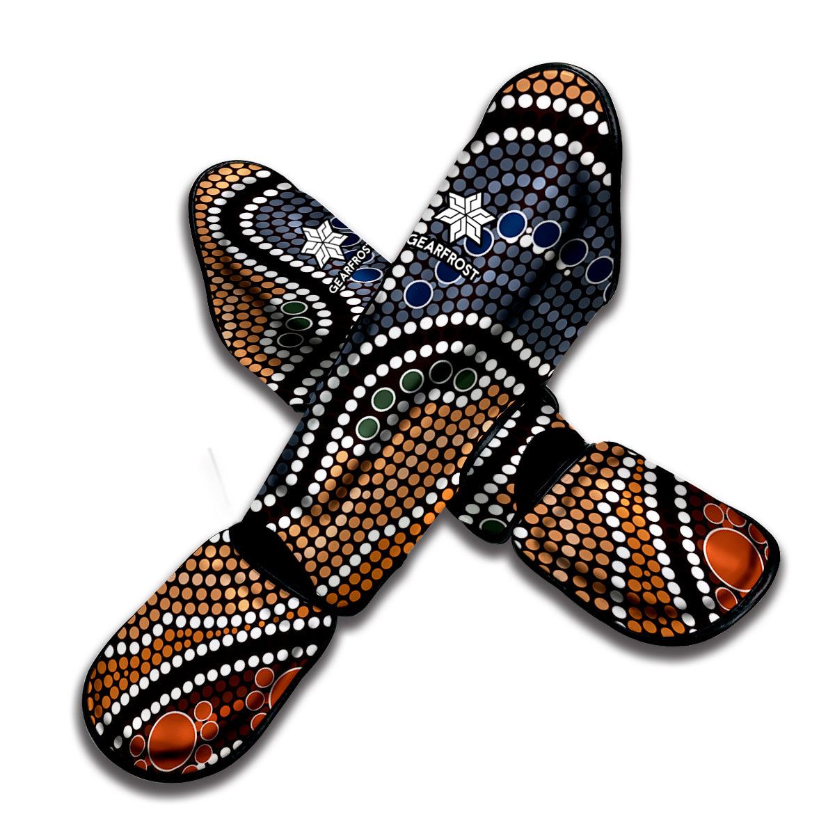 Australia River Aboriginal Dot Print Muay Thai Shin Guard