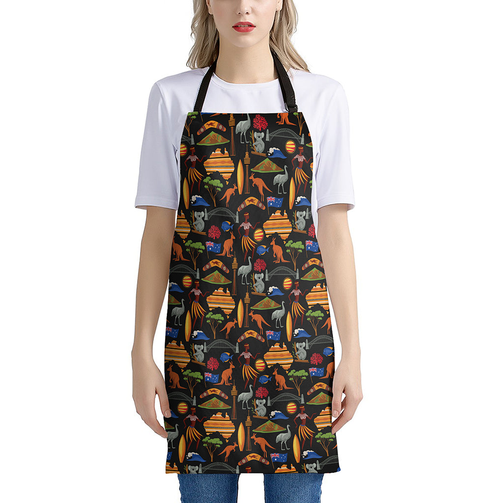 Australia Symbols Pattern Print Apron