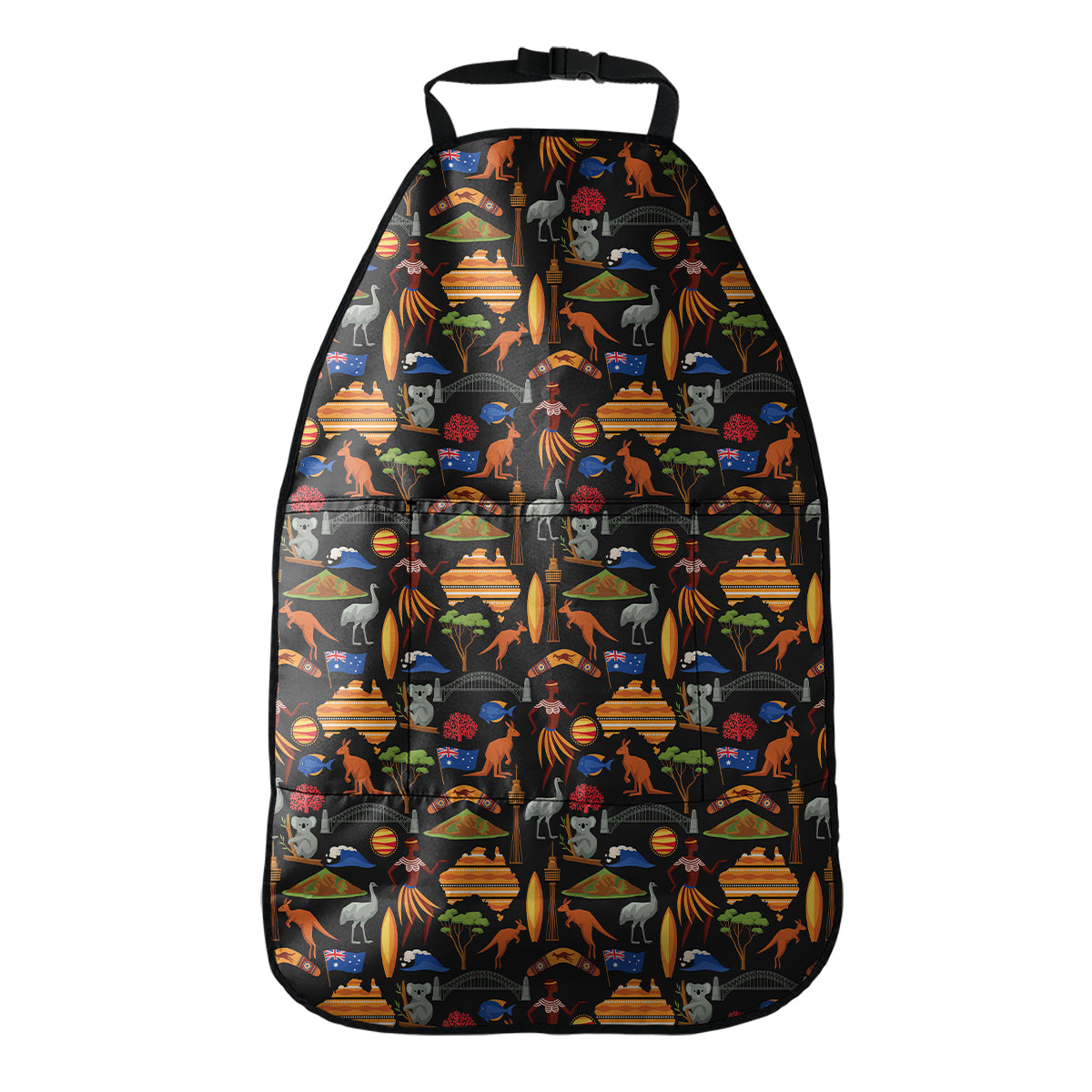 Australia Symbols Pattern Print Car Seat Organizers