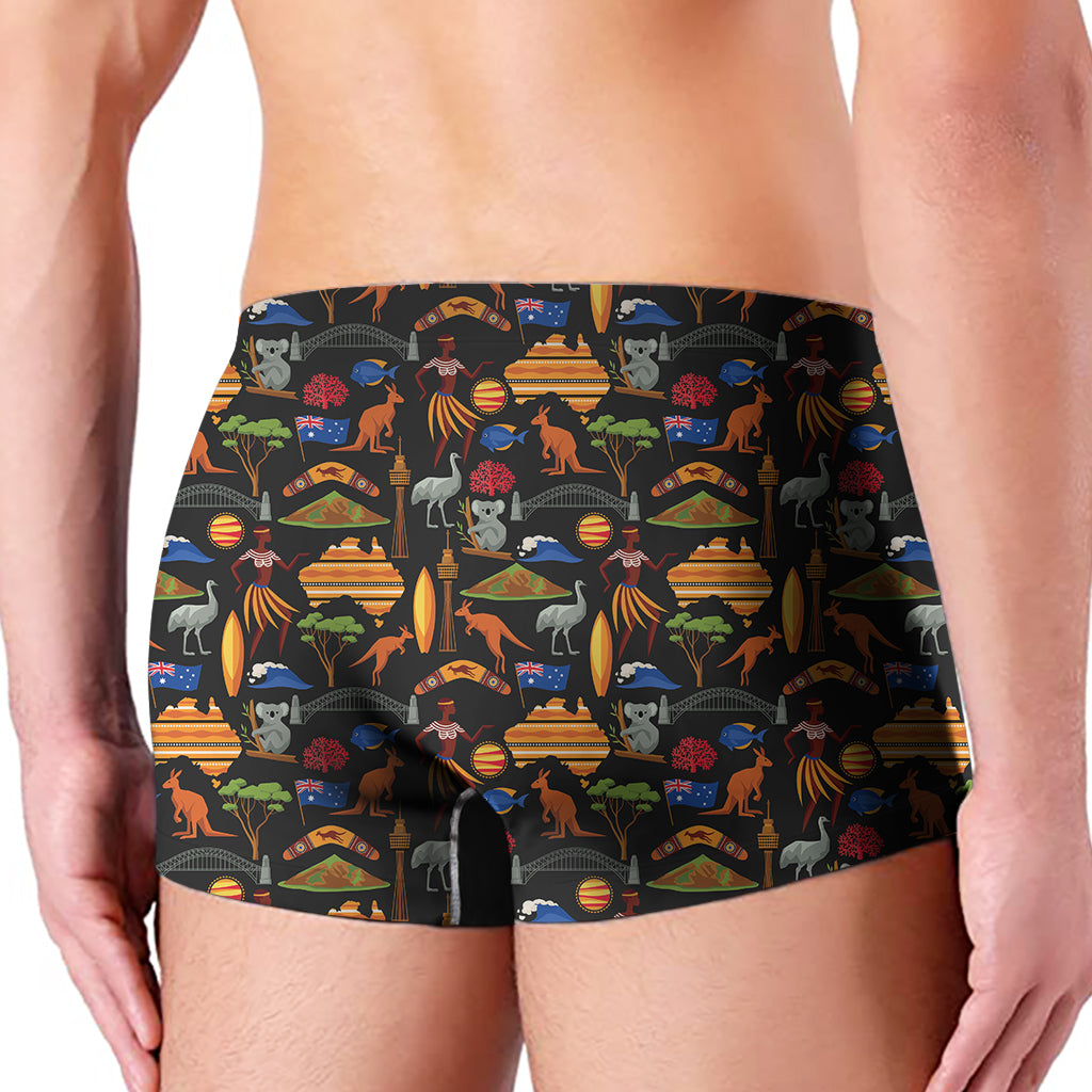 Australia Symbols Pattern Print Men's Boxer Briefs