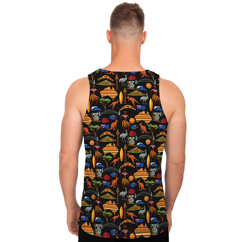 Australia Symbols Pattern Print Men's Tank Top