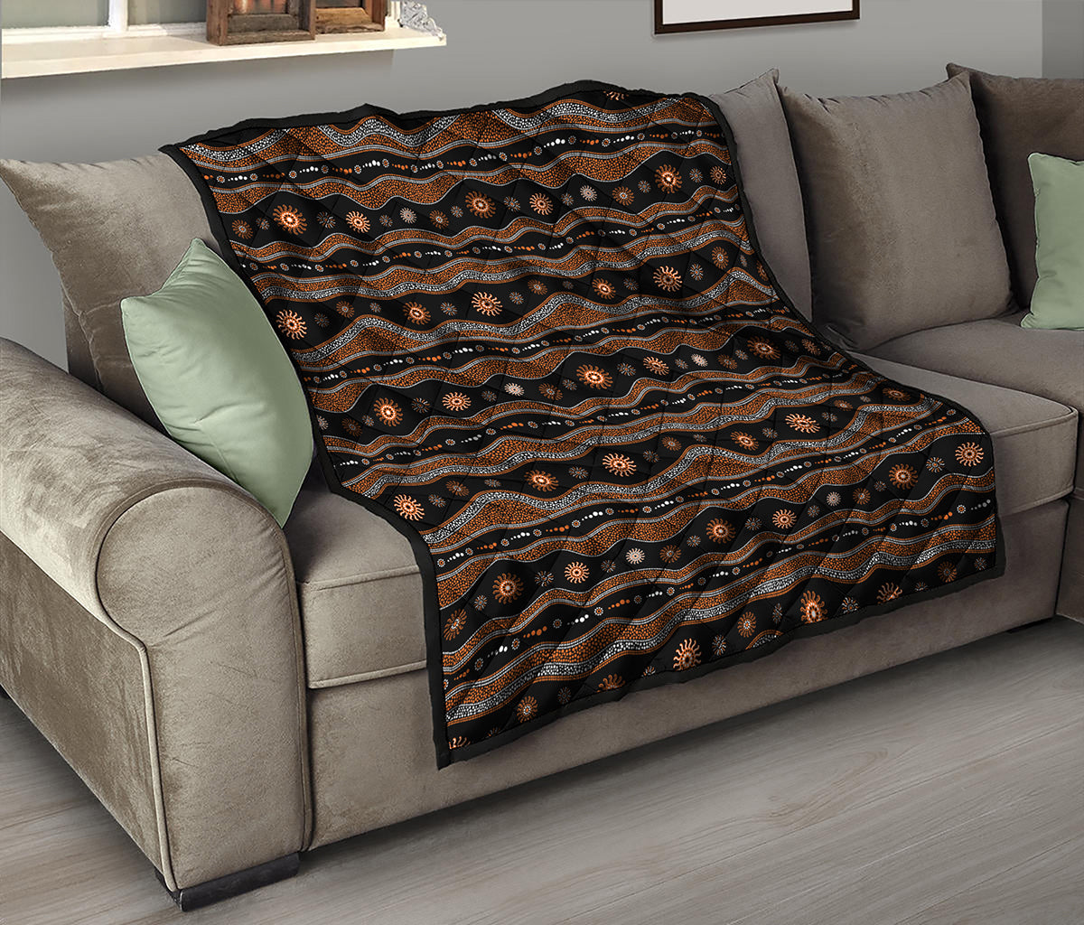 Australian Aboriginal Art Pattern Print Quilt