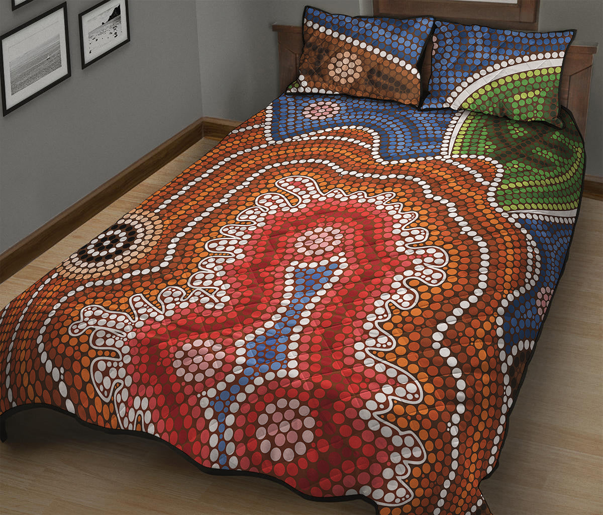 Australian Aboriginal Art Print Quilt Bed Set