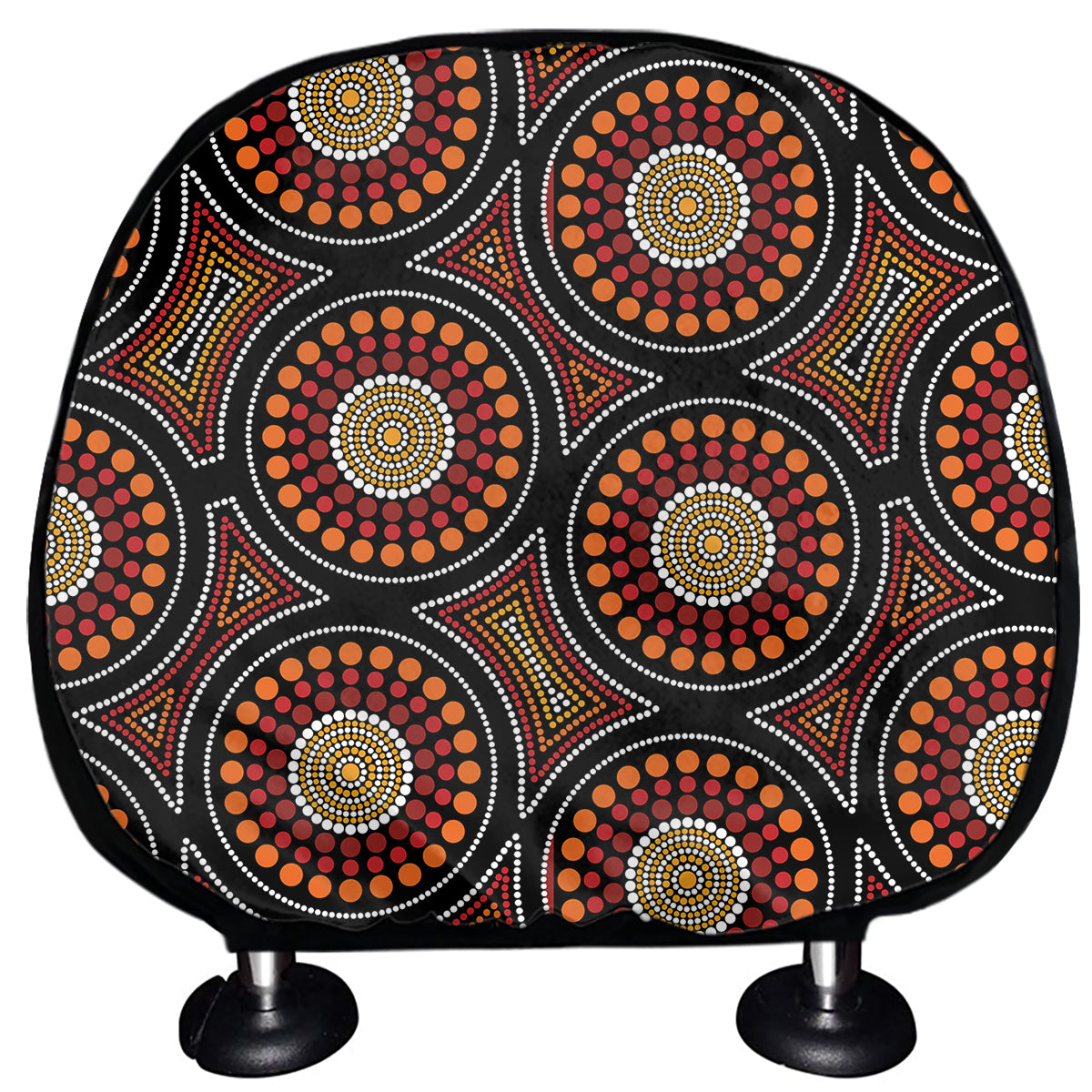 Australian Aboriginal Dot Pattern Print Car Headrest Covers