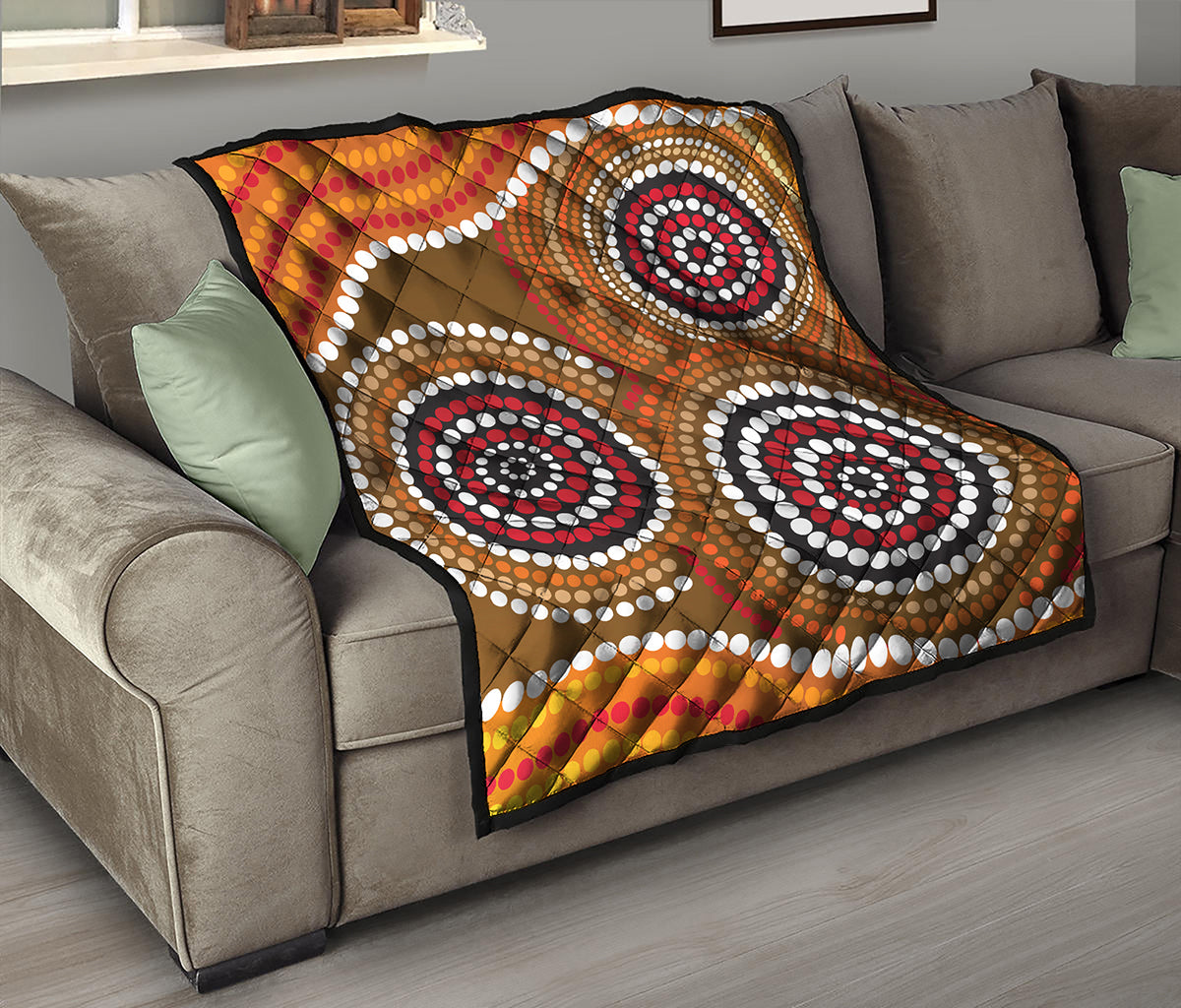 Australian Aboriginal Dot Print Quilt