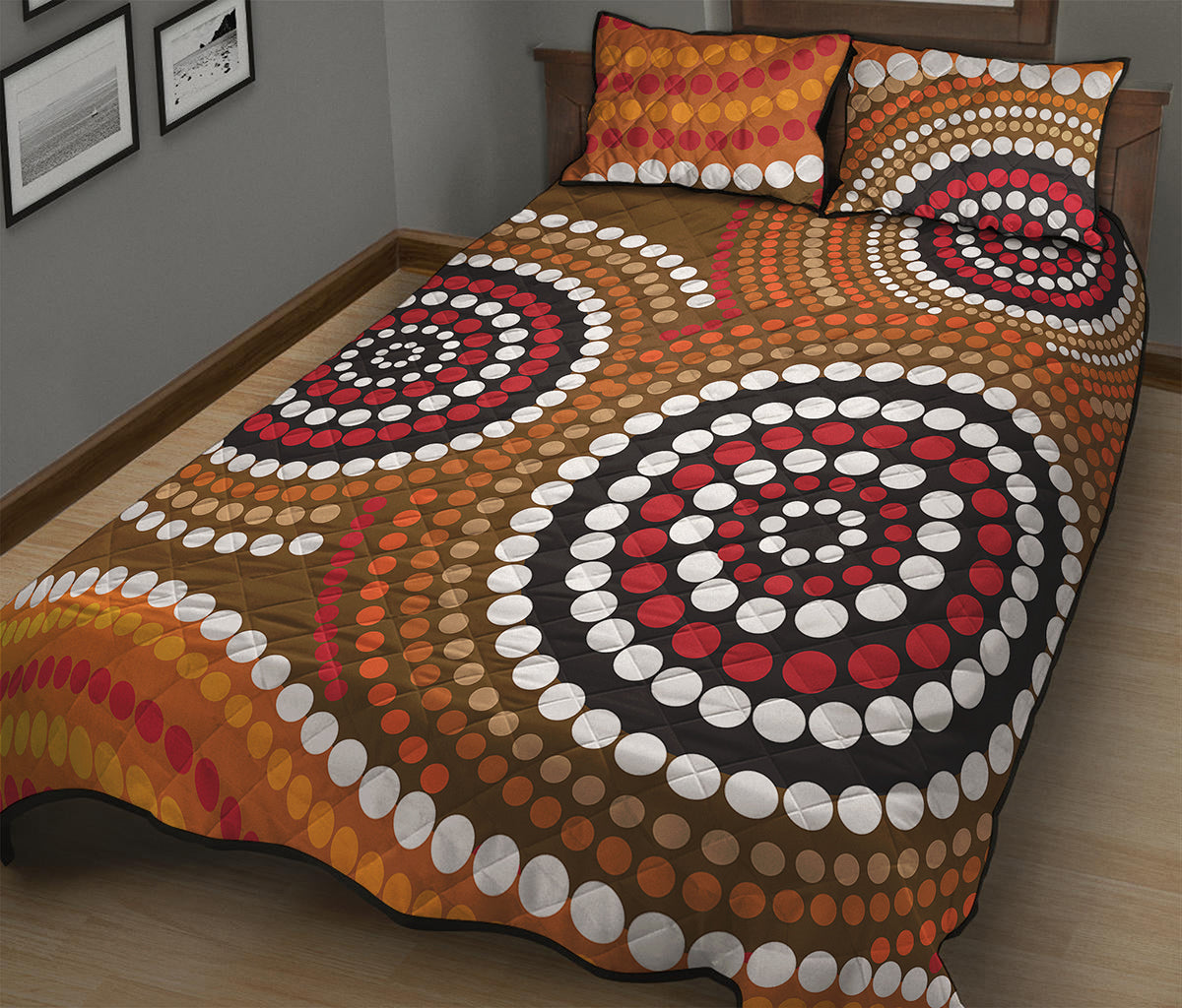 Australian Aboriginal Dot Print Quilt Bed Set