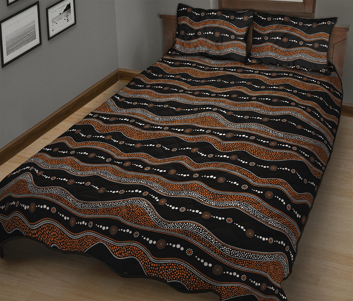 Australian Aboriginal Indigenous Print Quilt Bed Set