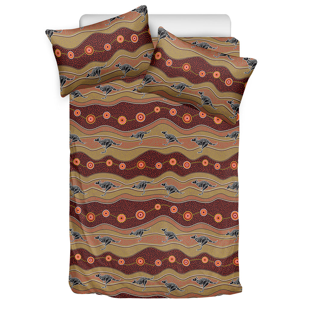 Australian Aboriginal Kangaroo Print Duvet Cover Bedding Set