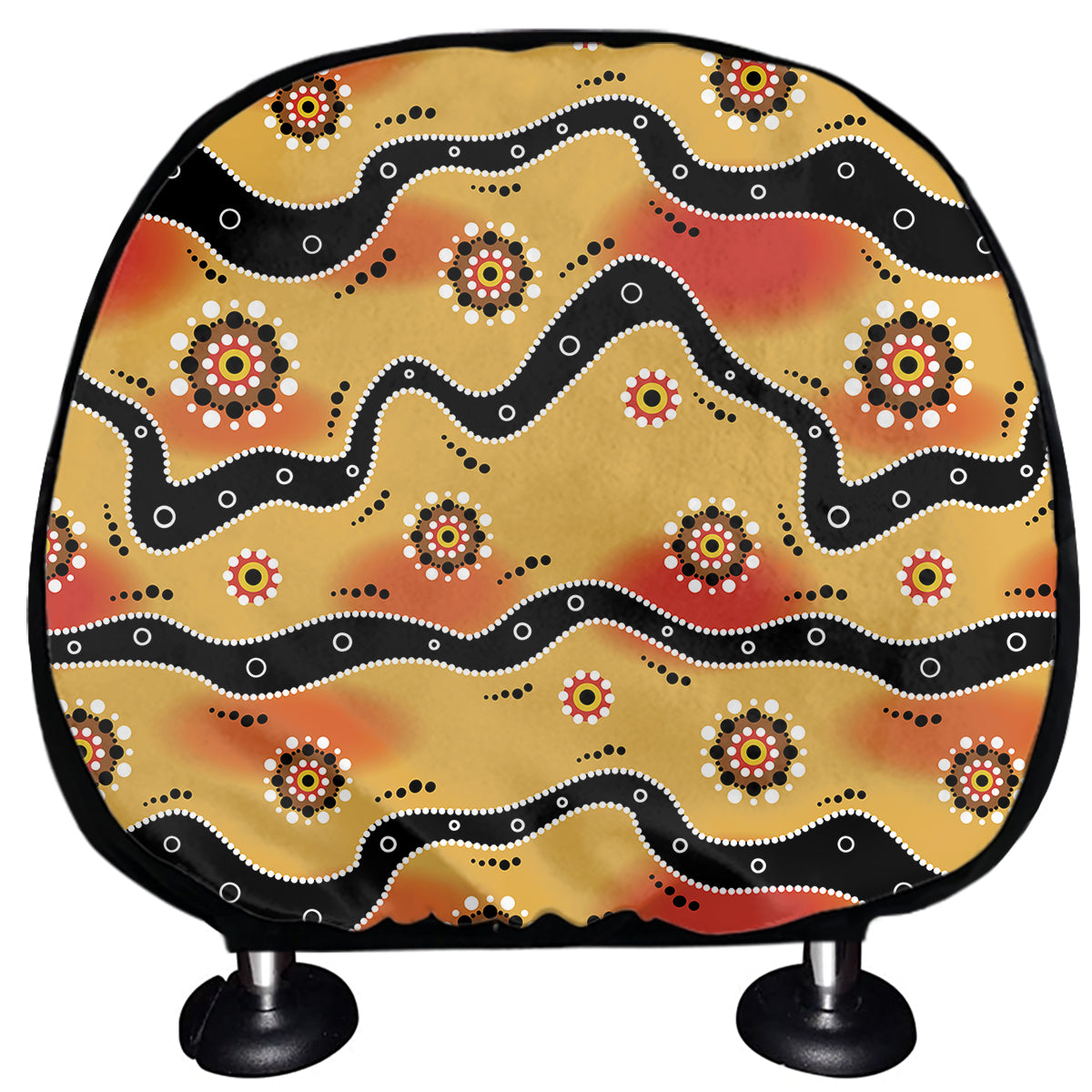 Australian Aboriginal Pattern Print Car Headrest Covers