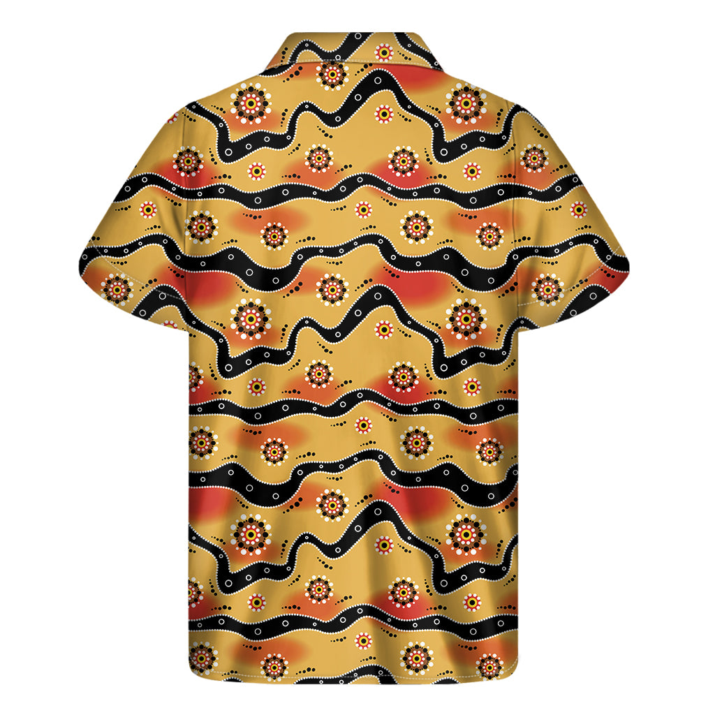 Australian Aboriginal Pattern Print Men's Short Sleeve Shirt