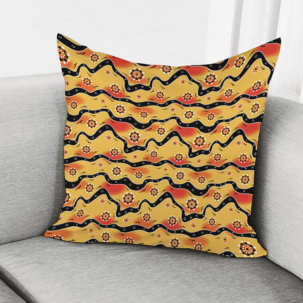 Australian Aboriginal Pattern Print Pillow Cover