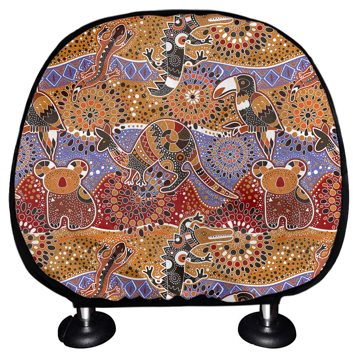 Australian Animals Pattern Print Car Headrest Covers