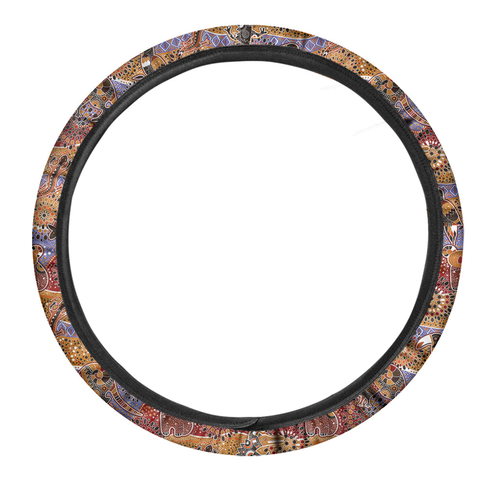 Australian Animals Pattern Print Car Steering Wheel Cover