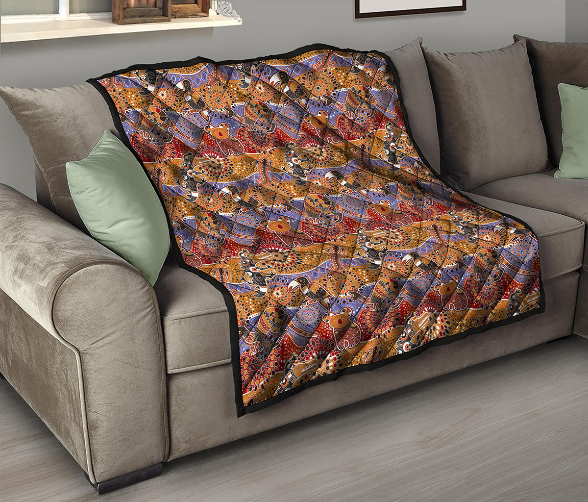 Australian Animals Pattern Print Quilt