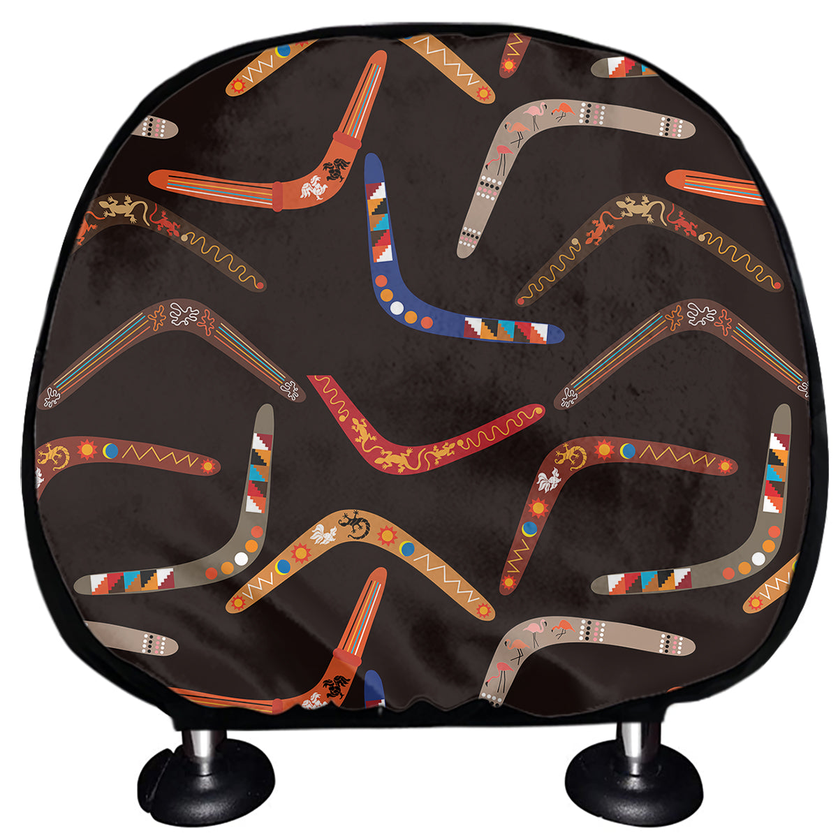 Australian Boomerang Pattern Print Car Headrest Covers