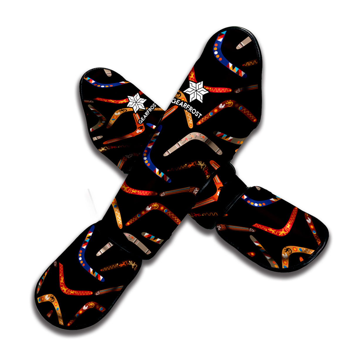 Australian Boomerang Pattern Print Muay Thai Shin Guard