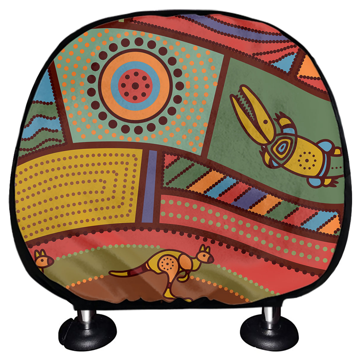 Australian Ethnic Pattern Print Car Headrest Covers