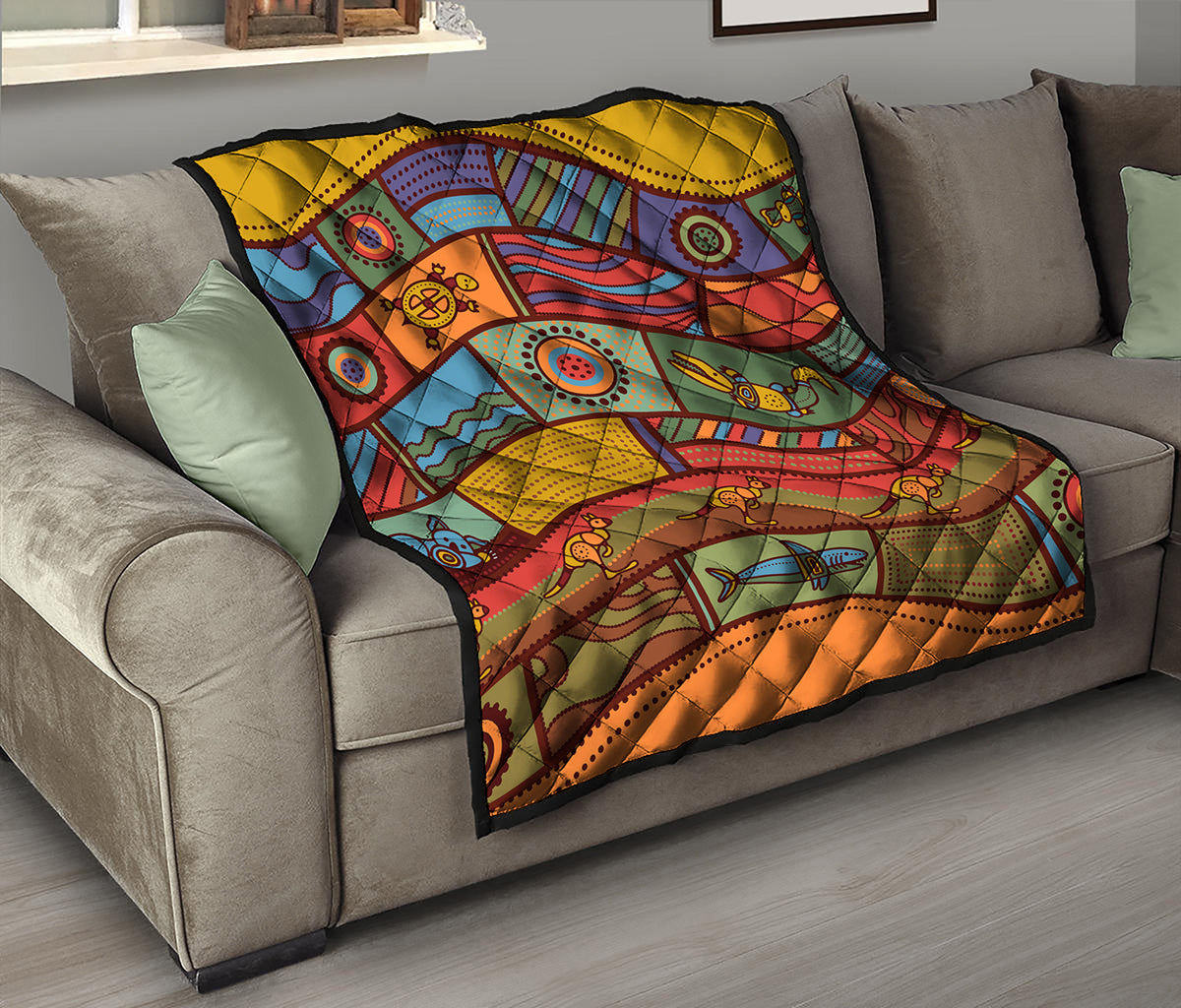 Australian Ethnic Pattern Print Quilt