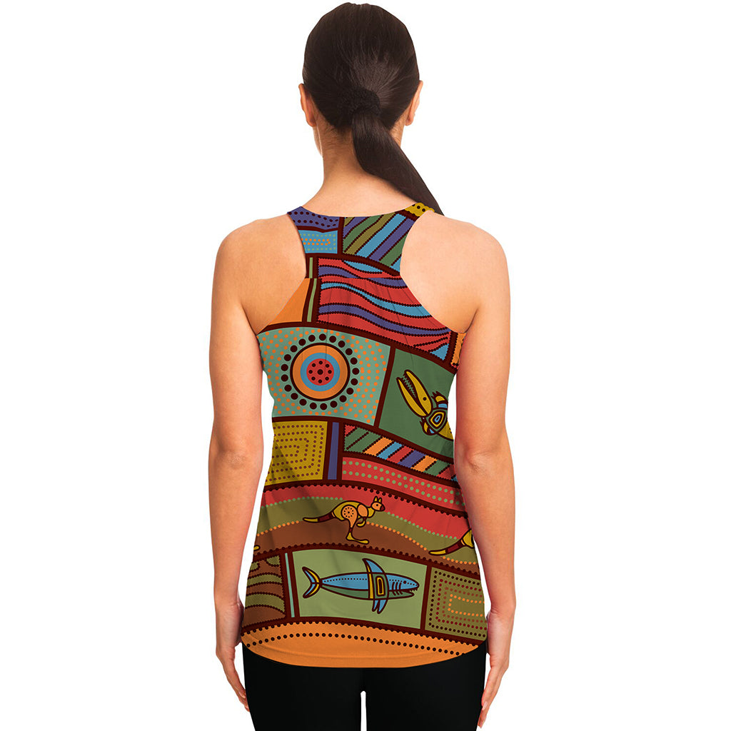 Australian Ethnic Pattern Print Women's Racerback Tank Top