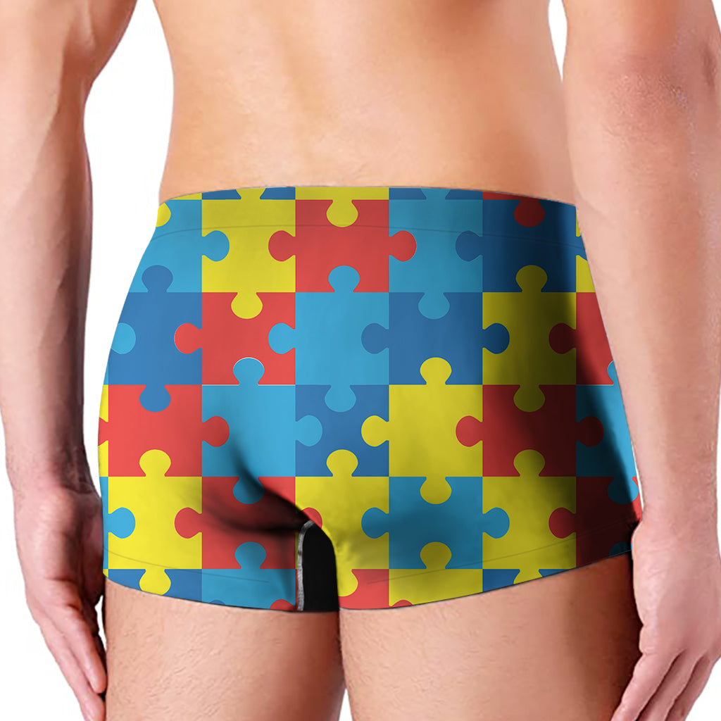 Autism Awareness Pattern Print Men's Boxer Briefs