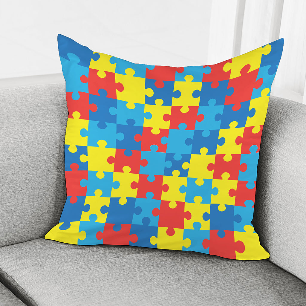 Autism Awareness Pattern Print Pillow Cover
