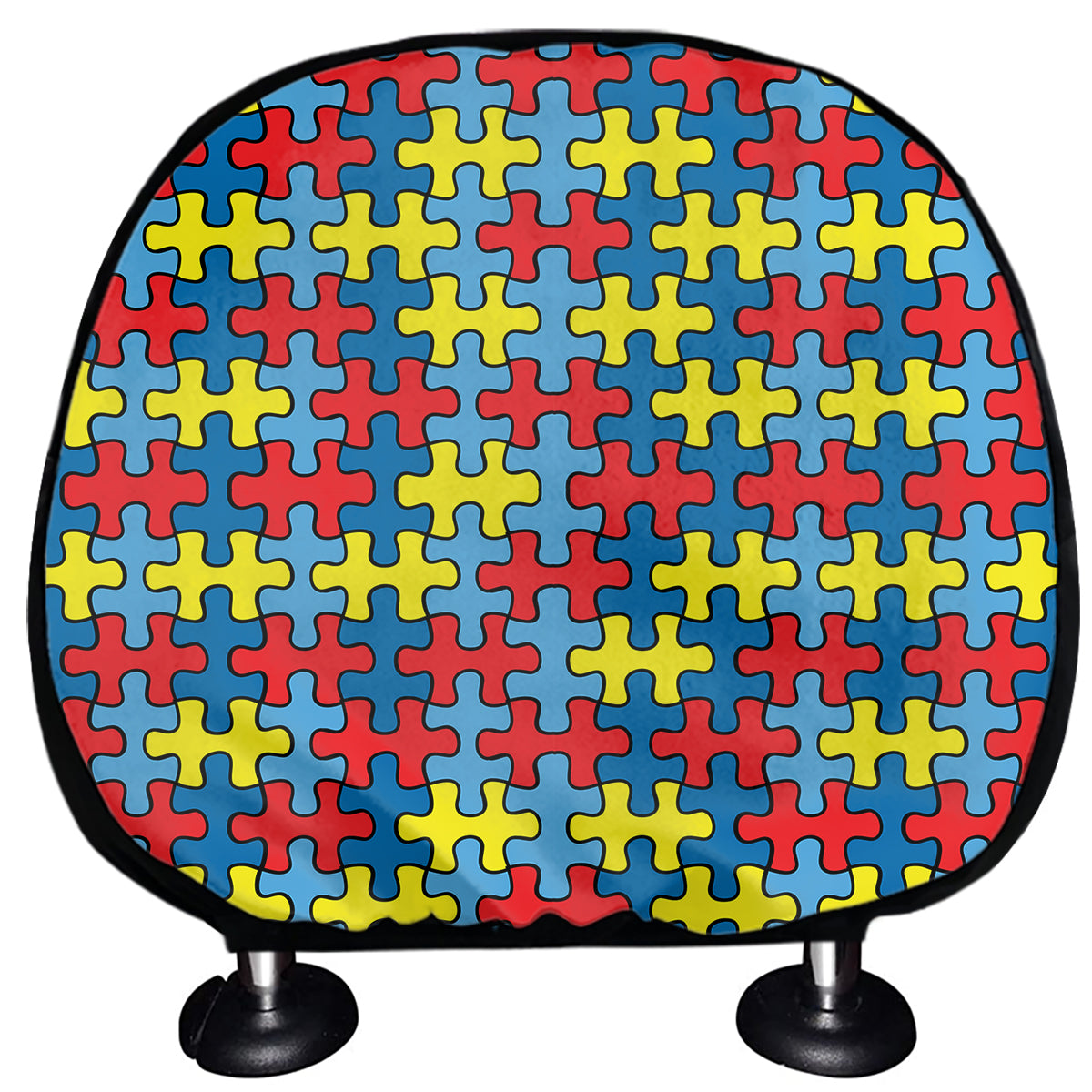 Autism Awareness Puzzle Print Car Headrest Covers