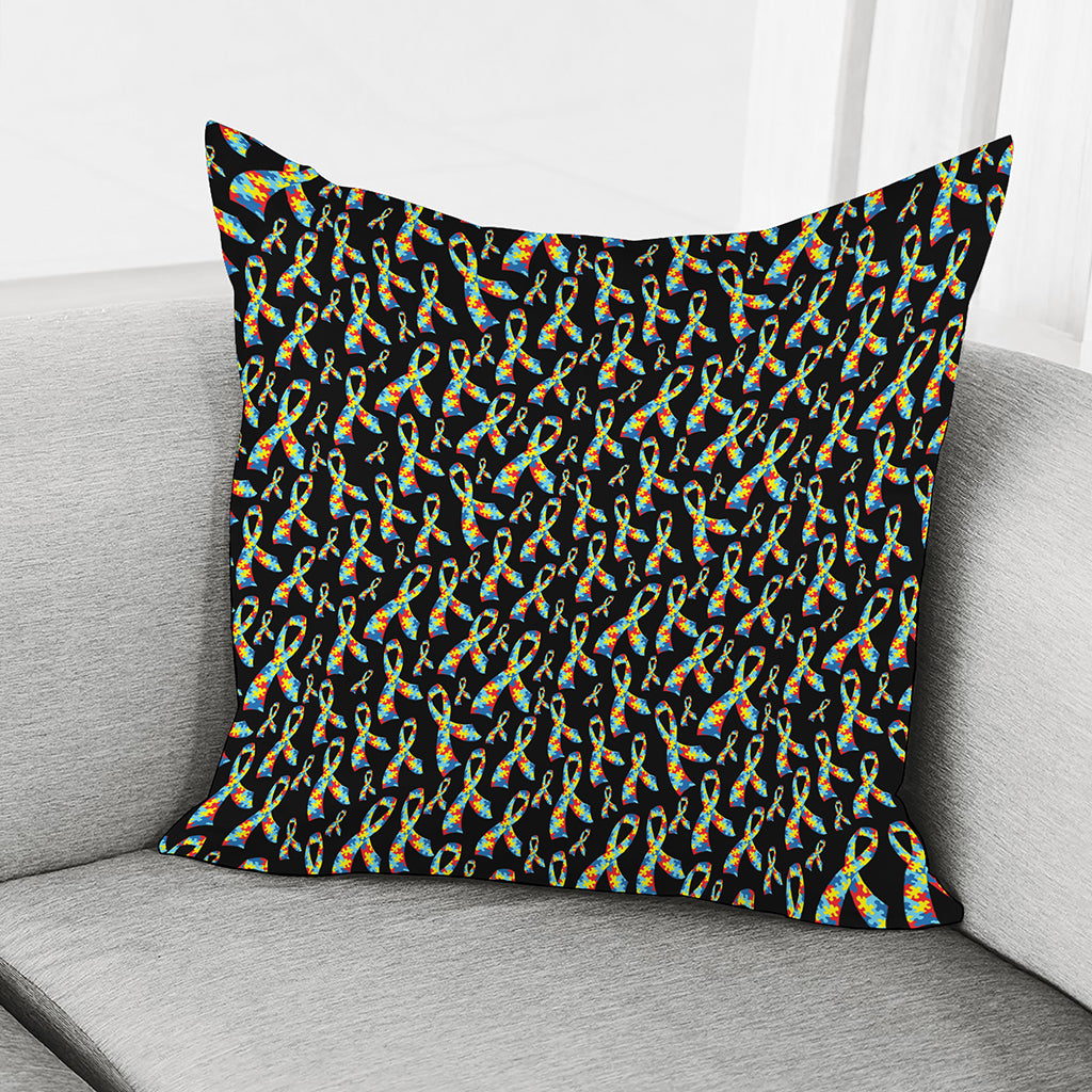 Autism Awareness Ribbon Pattern Print Pillow Cover