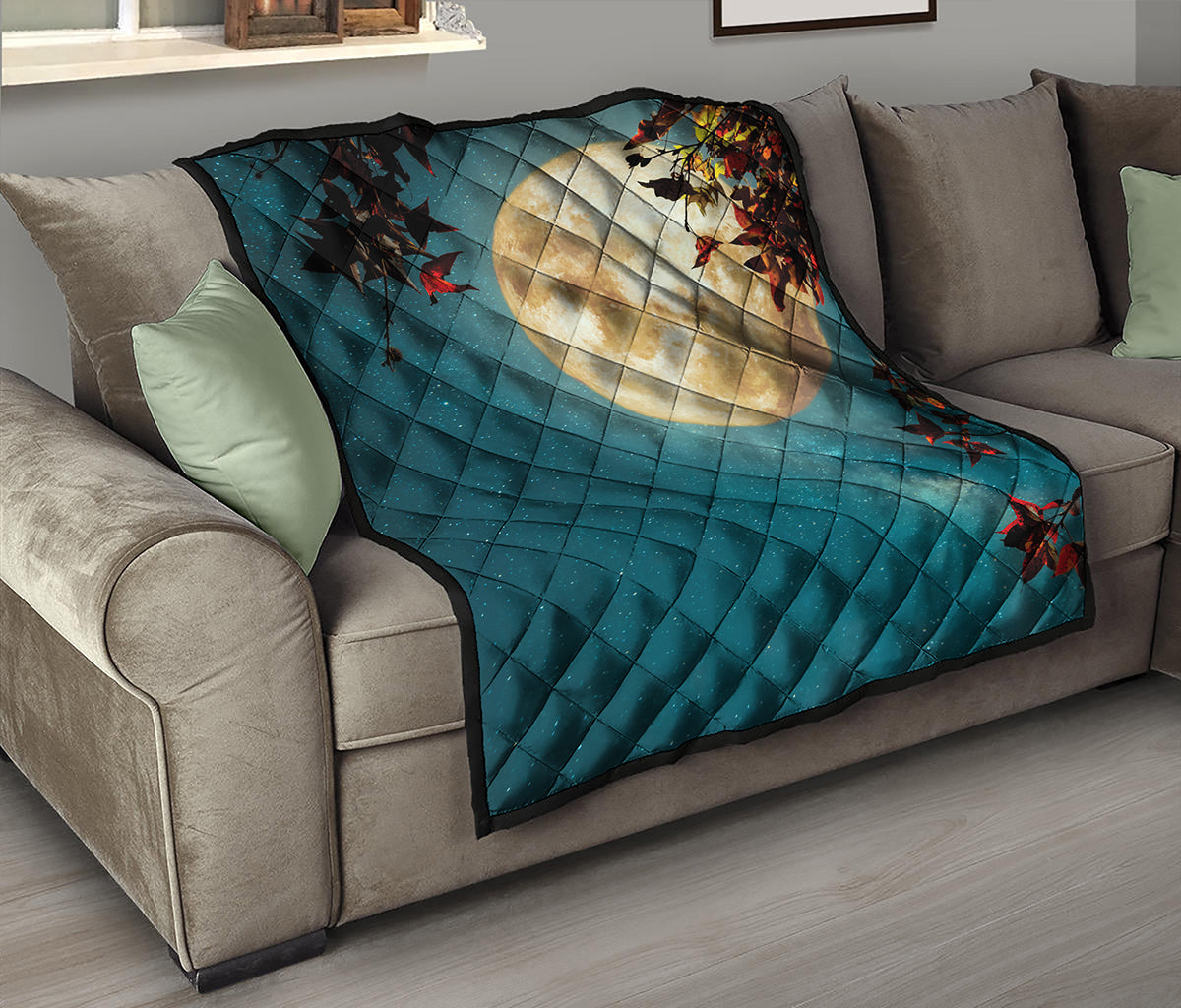 Autumn Full Moon Print Quilt