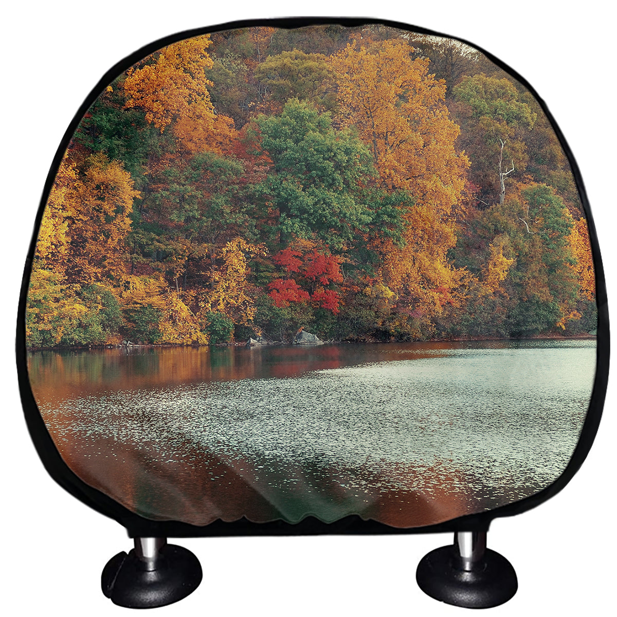 Autumn Lake Print Car Headrest Covers