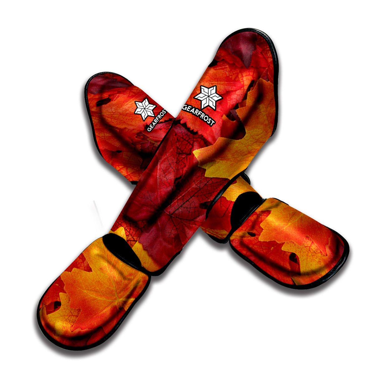 Autumn Maple Leaf Print Muay Thai Shin Guard