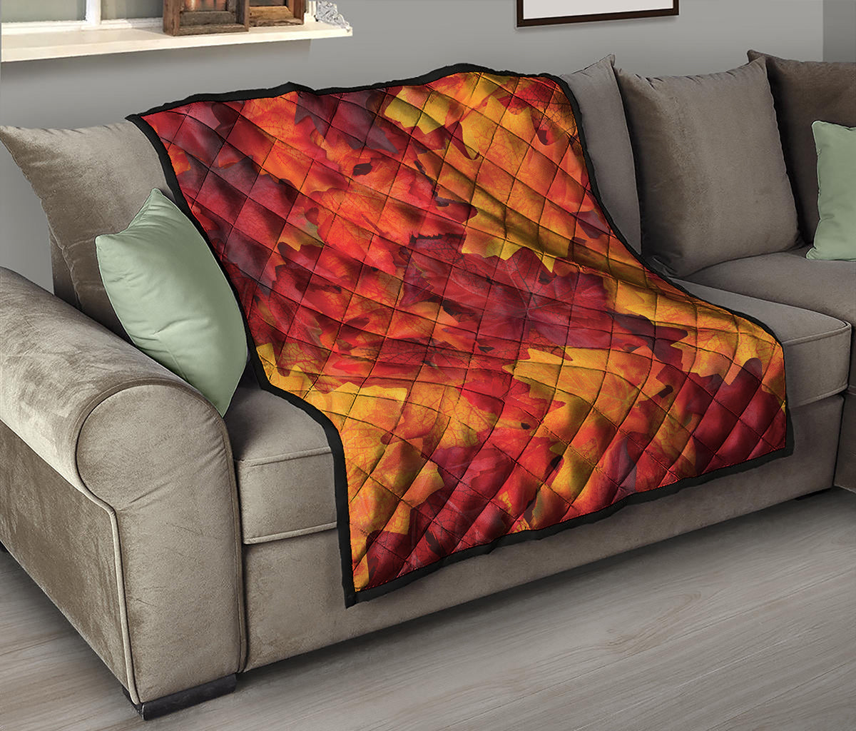 Autumn Maple Leaf Print Quilt