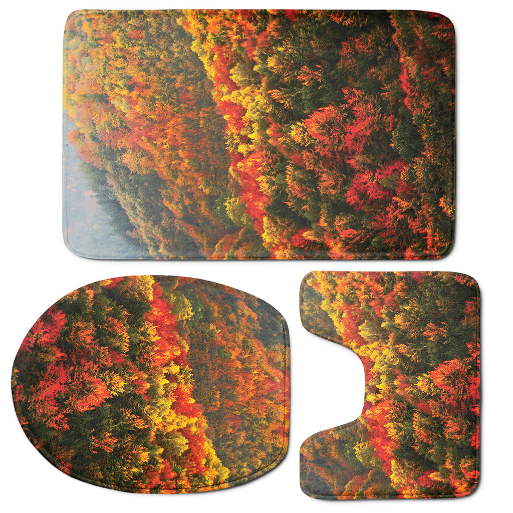 Autumn Mountain Print 3 Piece Bath Mat Set