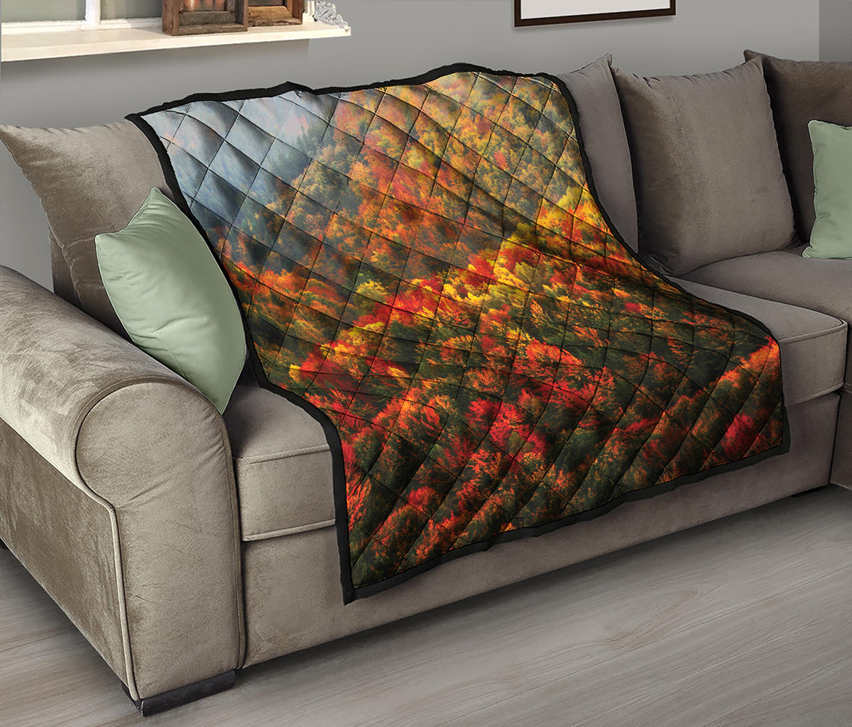 Autumn Mountain Print Quilt