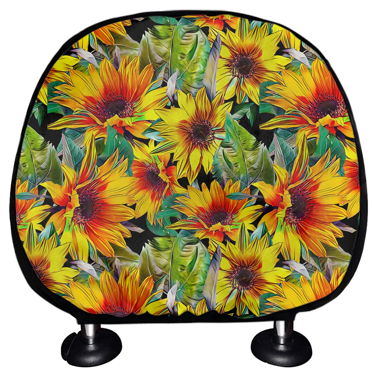 Autumn Sunflower Pattern Print Car Headrest Covers