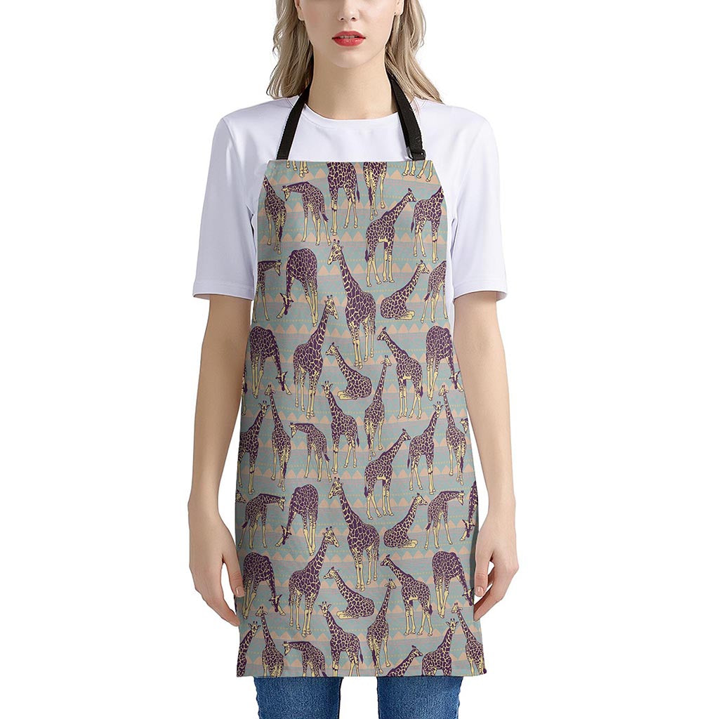 Aztec Giraffe Pattern Print Apron