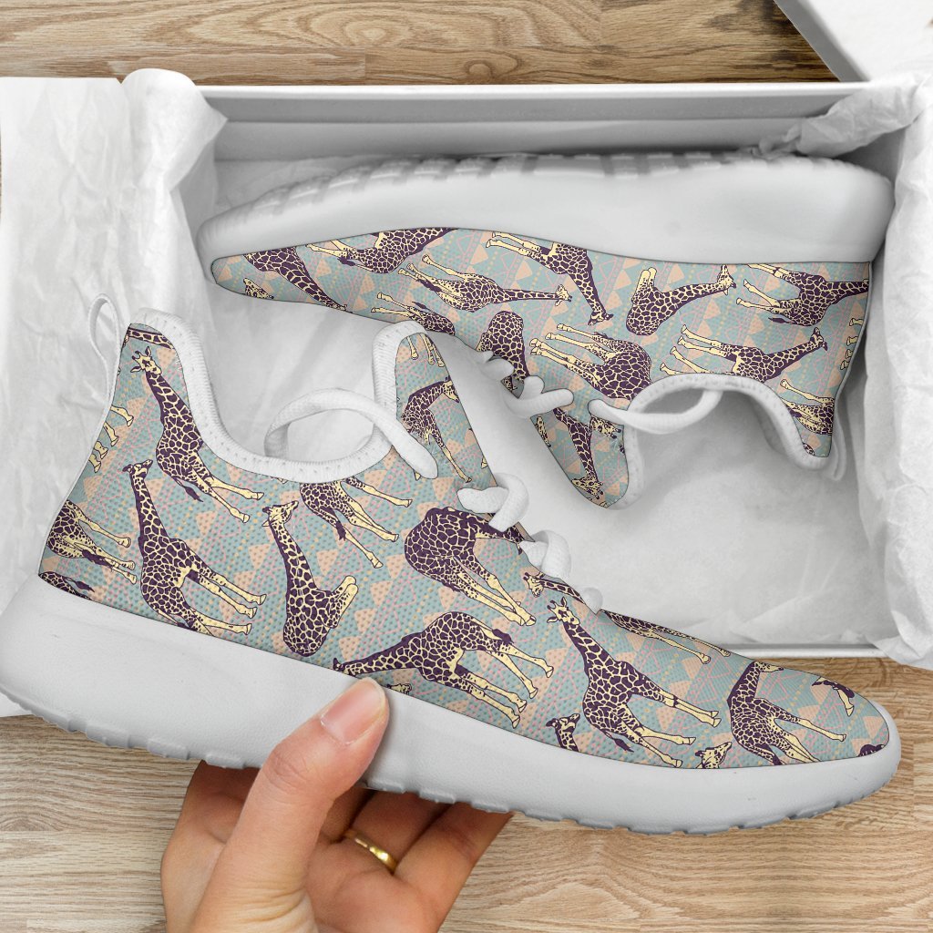 Aztec Giraffe Pattern Print Mesh Knit Shoes GearFrost