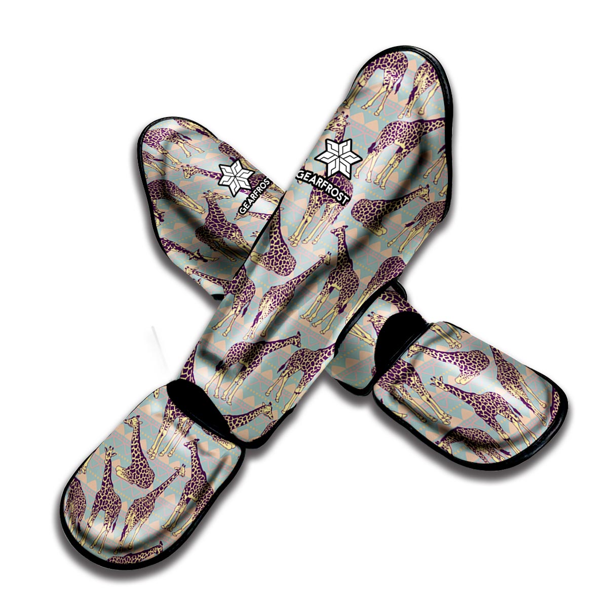 Aztec Giraffe Pattern Print Muay Thai Shin Guard