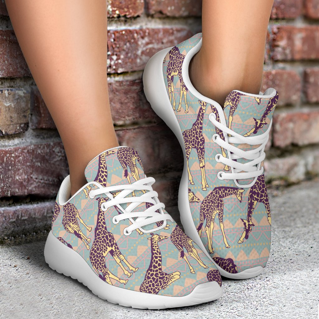 Aztec Giraffe Pattern Print Sport Shoes GearFrost