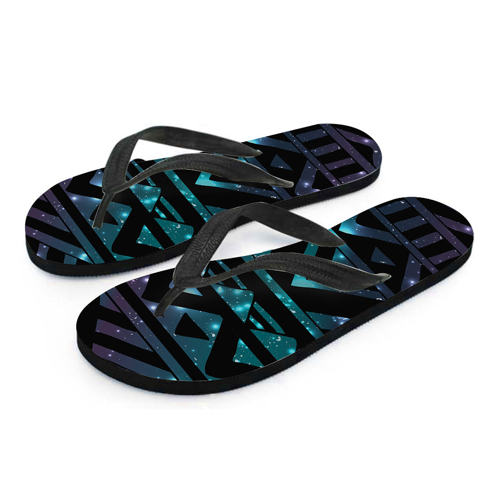 Aztec Tribal Galaxy Pattern Print Flip Flops