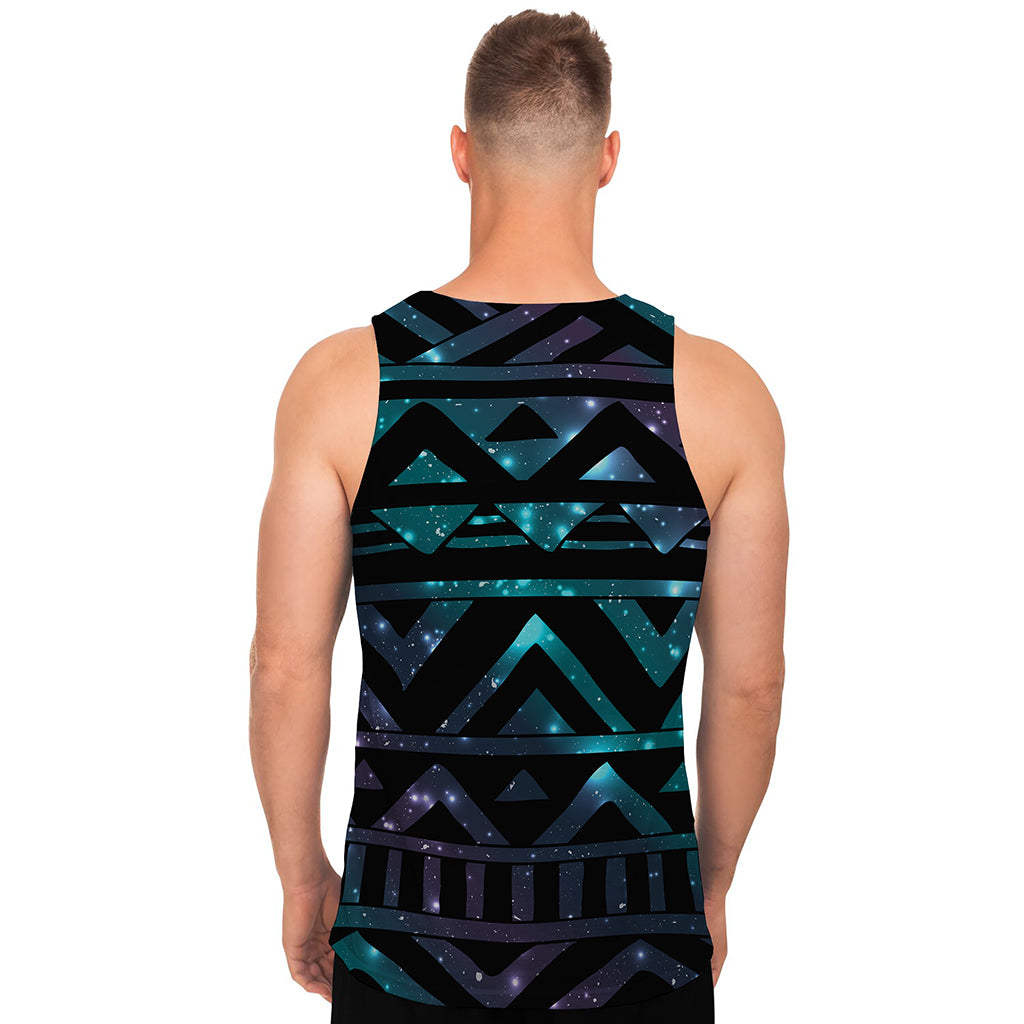 Aztec Tribal Galaxy Pattern Print Men's Tank Top