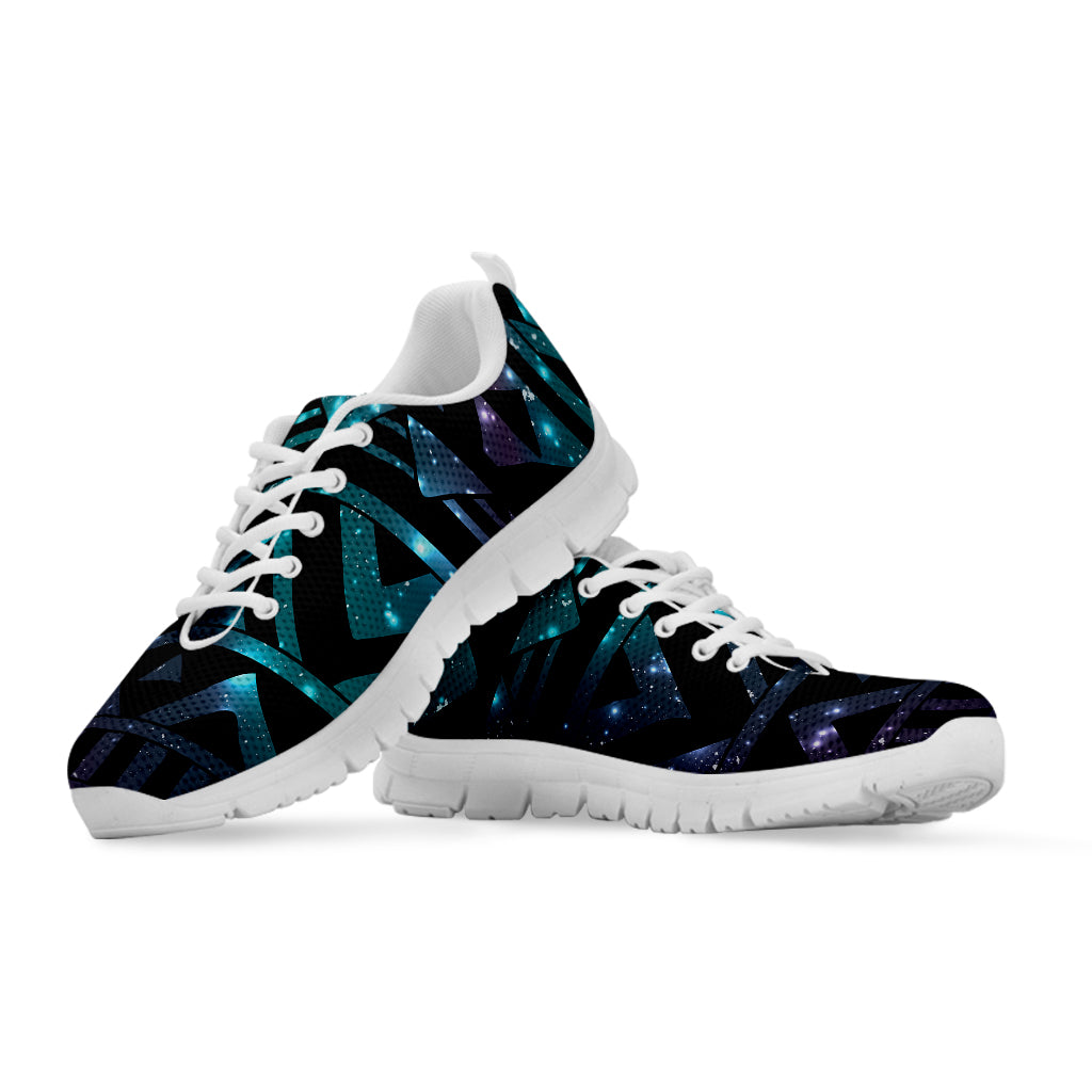 Aztec Tribal Galaxy Pattern Print White Sneakers