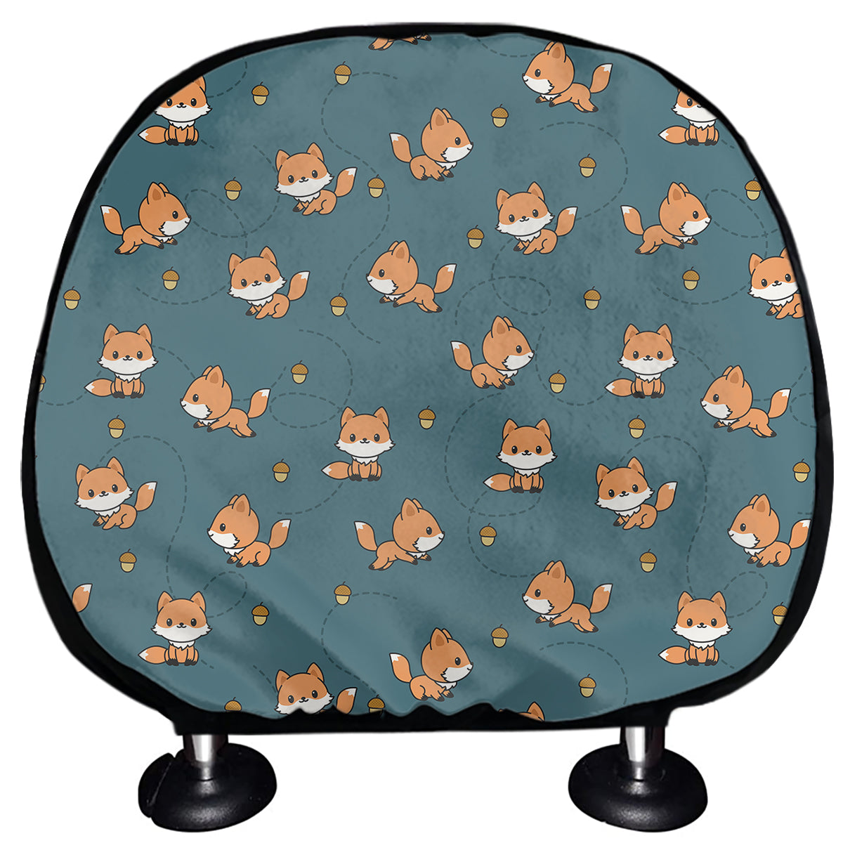 Baby Fox Pattern Print Car Headrest Covers