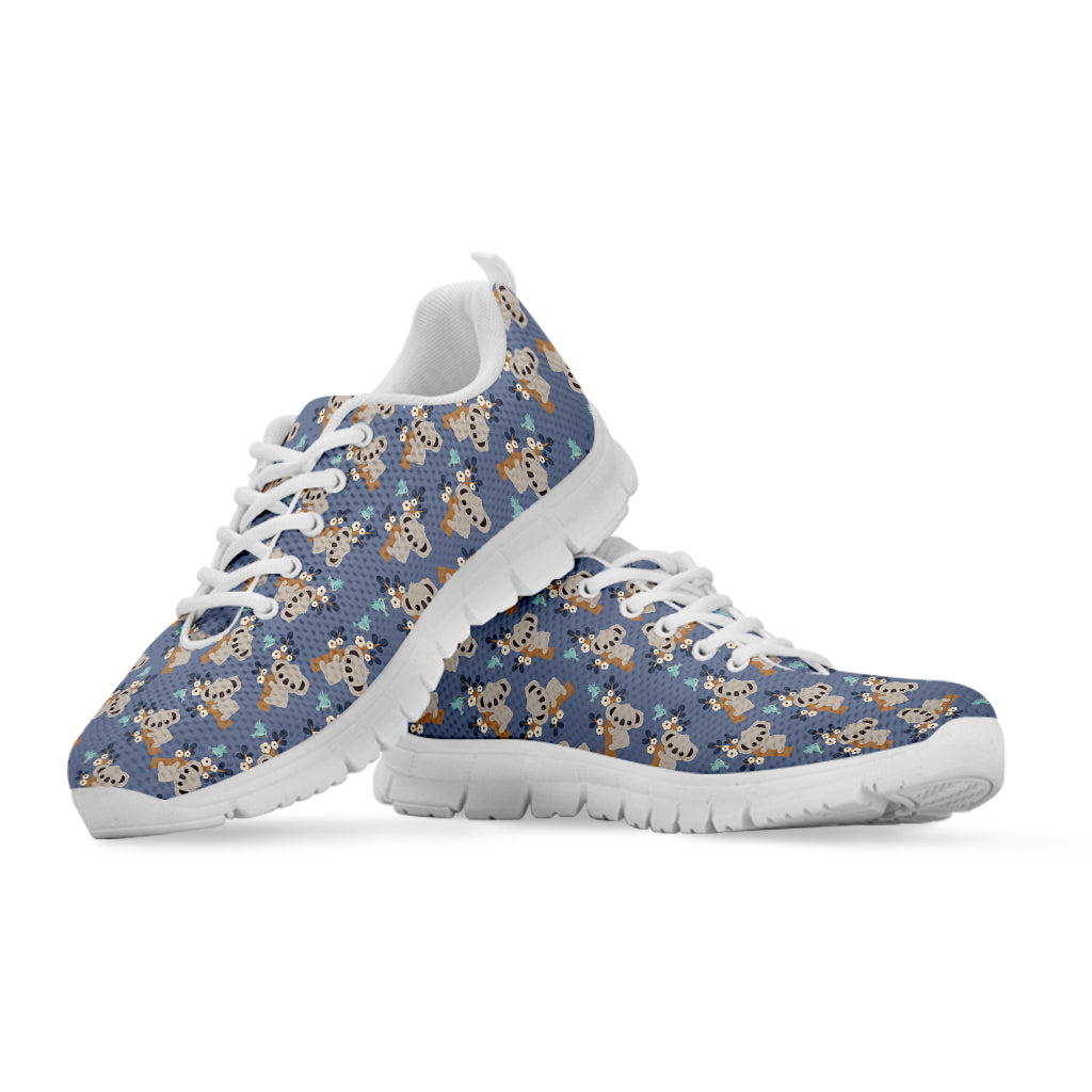 Baby Koala Pattern Print White Sneakers