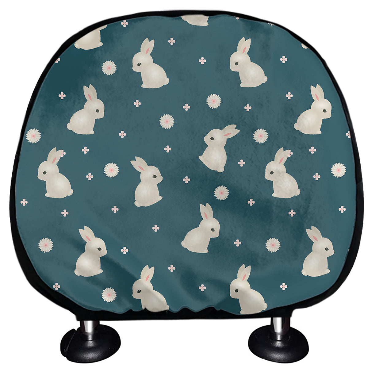 Baby Rabbit Pattern Print Car Headrest Covers