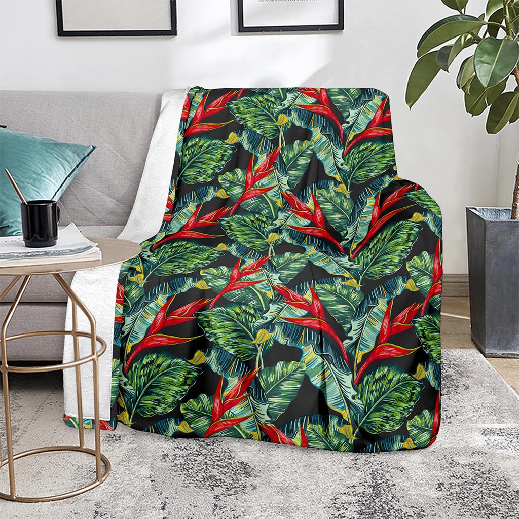 Banana Leaf Hawaiian Pattern Print Blanket