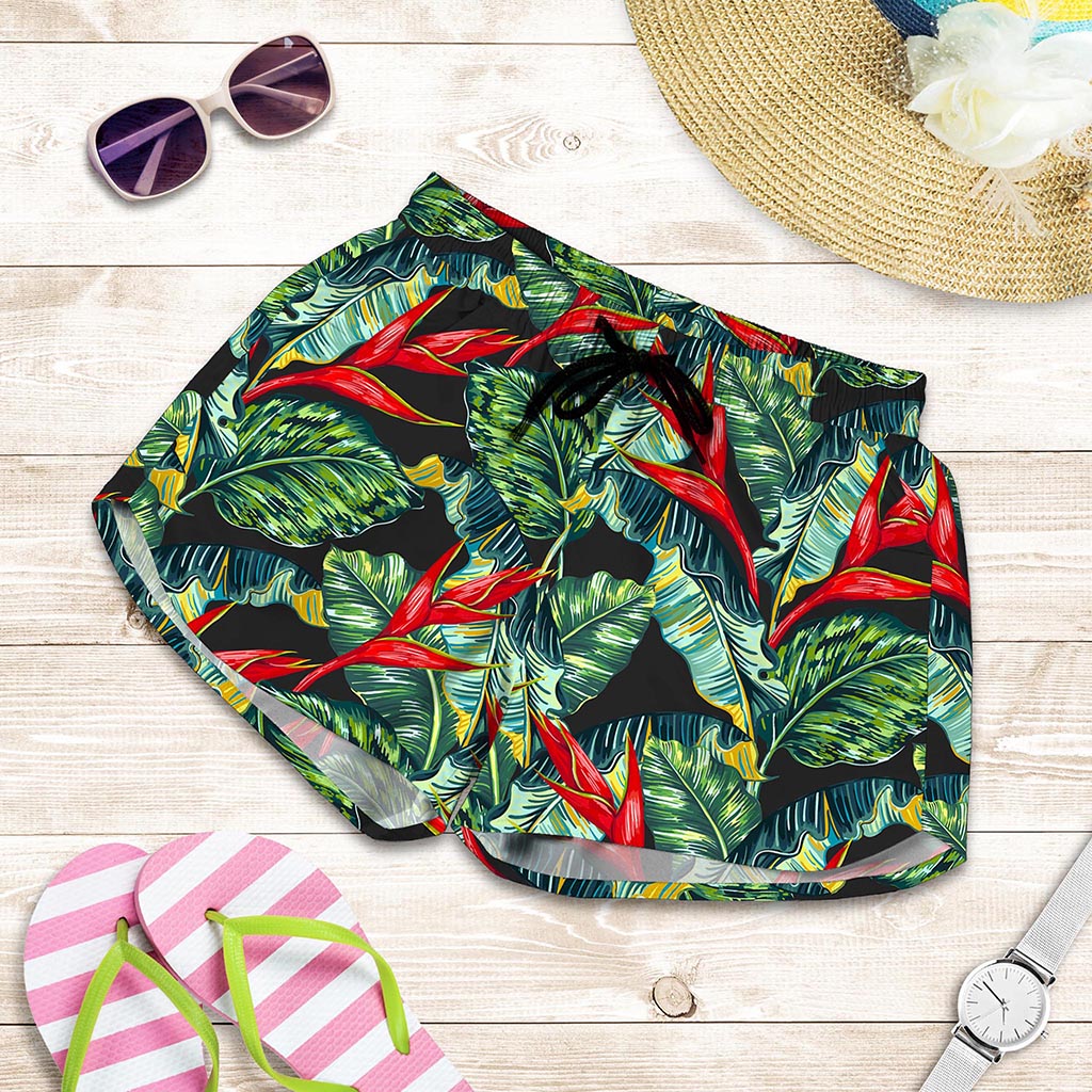 Banana Leaf Hawaiian Pattern Print Women's Shorts