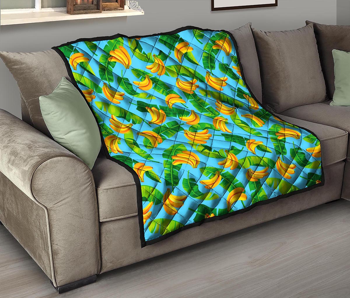 Banana Leaf Pattern Print Quilt