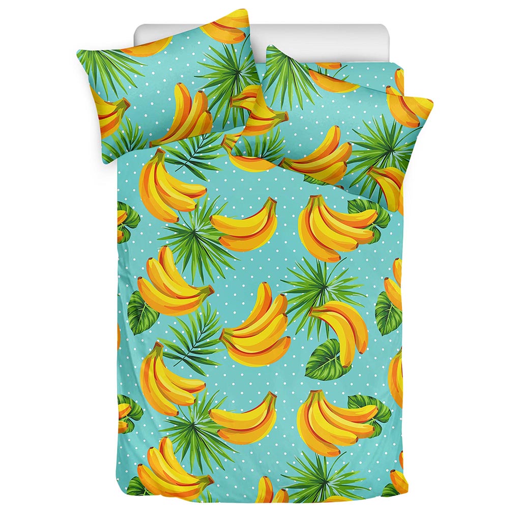 Banana Palm Leaf Pattern Print Duvet Cover Bedding Set
