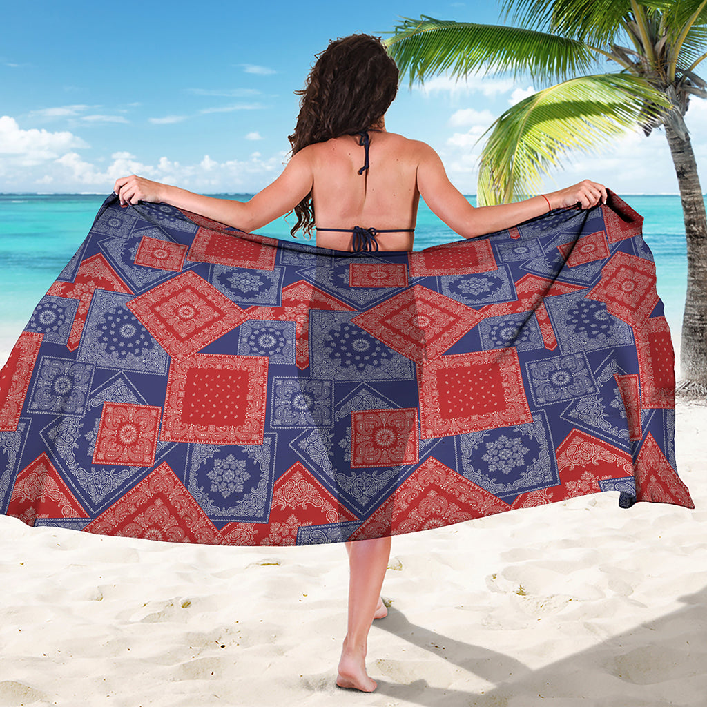 Bandanna Patchwork Pattern Print Beach Sarong Wrap